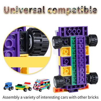 Byggesten hjul/dør og vindue supplerende sæt hjul building block-tilbehør til børn pædagogisk legetøj