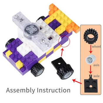Byggesten hjul/dør og vindue supplerende sæt hjul building block-tilbehør til børn pædagogisk legetøj