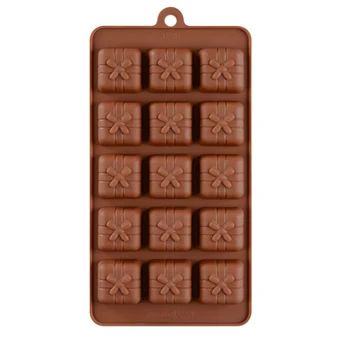 15 Gitter Firkantet gaveæske Chokolade Fudge Silikone Forme til at Bage Kage, Slik, Chokolade Jelly Skimmel Kage Dekoration Tilbehør 60948