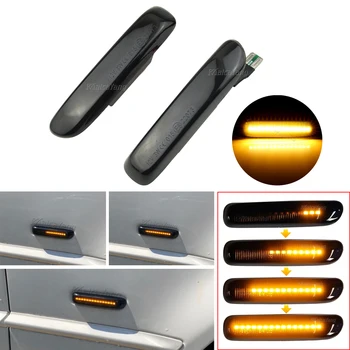 2stk Dynamisk Amber LED sidemarkeringslygter blinklys Sekventiel Blinklys Lys Til BMW 3-Serie E46 Sedan, Coupé og Stationcar Konvertible 97-01 61108