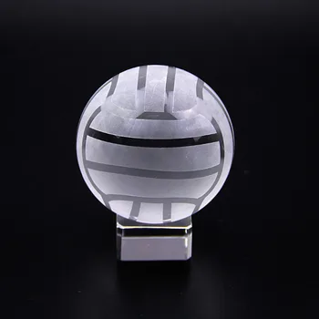 Athletic Sports-Souvenir-Crystal Ball Glas Kugle med Stå Miniature Ornament Bolden Jordforbindelse Crystal Globe Brevpresser 61244