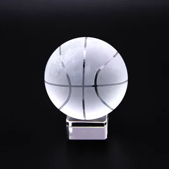 Athletic Sports-Souvenir-Crystal Ball Glas Kugle med Stå Miniature Ornament Bolden Jordforbindelse Crystal Globe Brevpresser