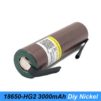 18650 batteri HG2 3000mAh med strimler loddet batterier til skruetrækkere 30A high current + DIY nikkel inr18650 hg2 6134