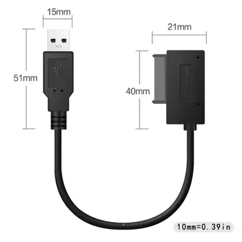 2021 Nye USB 2.0-Mini Sata II 7+6 13Pin Adapter Omformer Kabel til Bærbar computer, CD - /DVD-ROM-Kit 62214