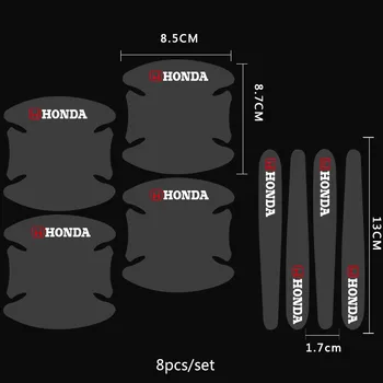 8stk Bilens dørhåndtag klistermærker protector film Til Honda Mugen Magt Civic i Overensstemmelse CRV Hrv Jazz CBR VTX VFR Bil Auto Tilbehør