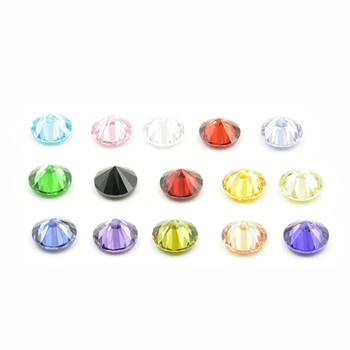 100pcs 0.8～4.0 Runde Cut Flere Forskellige farver løs cubic zirconia perle zircon sten aaaaa Til gør det selv smykker 62880