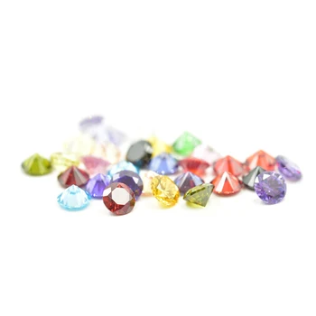 100pcs 0.8～4.0 Runde Cut Flere Forskellige farver løs cubic zirconia perle zircon sten aaaaa Til gør det selv smykker