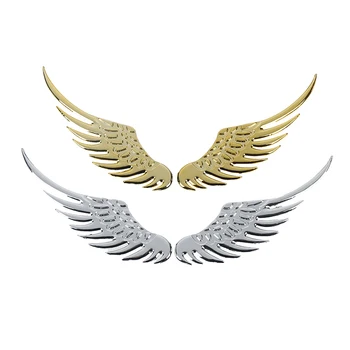 1 par 3D-Metal-bil klistermærker Angel Hawk Vinger Logo Badge Decal Bil, motorcykel Mærkat golden sølv farve valgfri 62996