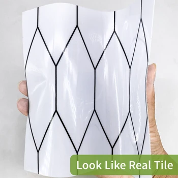 Funlife® Sekskant Tile Wall sticker sticker Backsplash Aftagelig Selvklæbende Olie Bevis Peel & Stick Dekorative køkken Badeværelse 63280