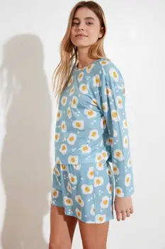 Trendyol Avocado Mønster Strikket Pyjamas Sæt THMSS21PT0191