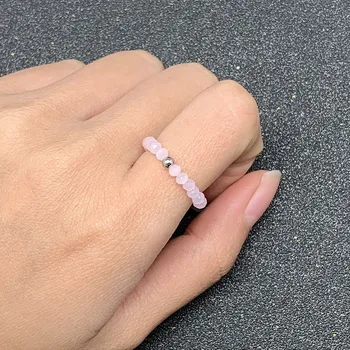 Momiji Mode Smykker koreanske Perlebesatte Ringe til Kvinder natursten Ringe Gaver Justerbar Casual smykker Ring Set 63993