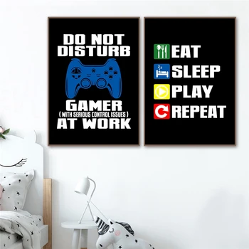 Gaming Citater Kunst Maleri xbox PS4-Konsol Spil Lærred, Plakater og Prints Video Spil Væg Billeder Drenge Værelse Indretning Gamer Gave 64062