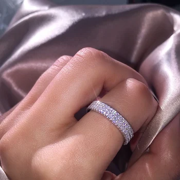 Crystal Engagement Design Ringe Til Kvinder Elegante Ringe Kvindelige Bryllup Brude Smykker Gave Hot Salg