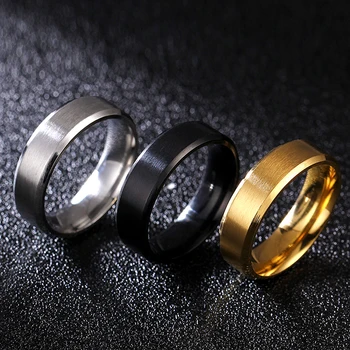 MANGOSKY 6mm Kedelig polske Silver Titanium Ring For Mænd og Kvinder Personlig Ring Tilpasse Ring Indgraveret Ring 6417