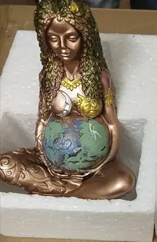 Gaia-Moder Jord Statue godess Jorden Mor Figur Haven Ornament Udendørs Skulptur Indretning, boligindretning, Pynt Håndværk