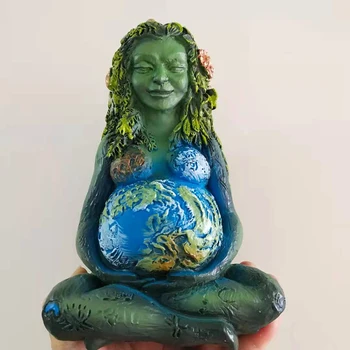 Gaia-Moder Jord Statue godess Jorden Mor Figur Haven Ornament Udendørs Skulptur Indretning, boligindretning, Pynt Håndværk