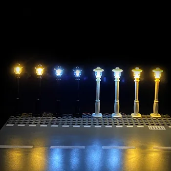 City Street Mini-Model Light LED-Lamper 7 USB-Porte LED Light-Emitting Klassiske Mursten Kompatible Alle Mærker Lys byggesten
