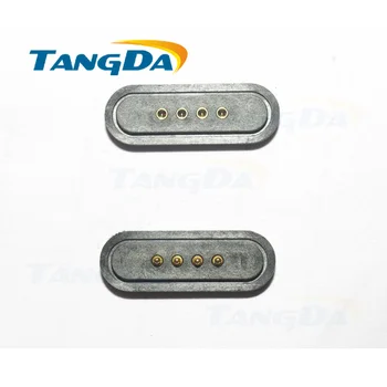 2 sæt stik test pogopin 4pin magnet fjederbelastet pitch 2.54 2.54 mm SMT SMD probe kontakt 1A magnetiske pogo pin PCB