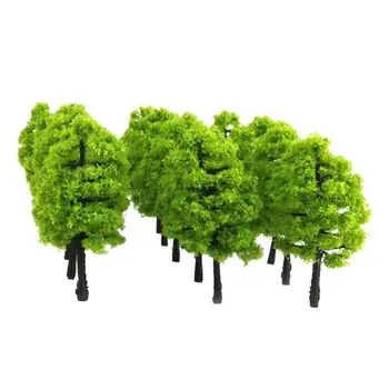 20Pcs Mini-Skala Model Træer Tog Railway Street ABS Have Liggende For Park Dekoration Plast Natur Kufferter Grønne Hou T7S7
