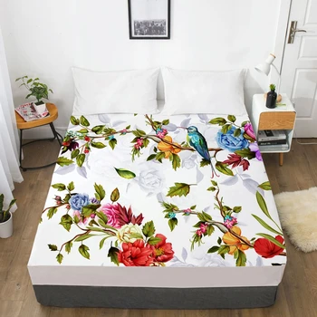 Drøm NS Fugl Grønne Kaktus Personlige Kjole Op Soveværelse boligtekstiler Ark 3D-Print Plante Blomster Serie Bettlaken 1STK