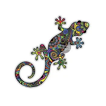 Lizard Mærkat - Farverige Gecko Klistermærke, Krybdyr, Værdiboks Til Bærbar Decal Firben Bil Decal Flerfarvet Søde Boho Hippie Kunst