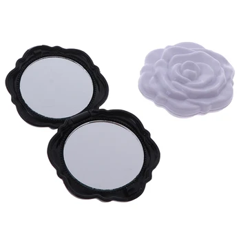 Make Up-Spejl, Dobbelt Side Make Up Spejl Mini Rose Kompakte, Bærbare Piger Lomme Spejl Unik Gave