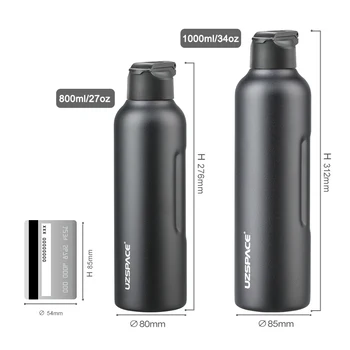 UZSPACE Rustfrit Stål vandflaske Med Halm Direkte Drikke 2 Låg Vakuum Kolbe Holder Varmt og Koldt Fantastisk til Vandreture Cykling