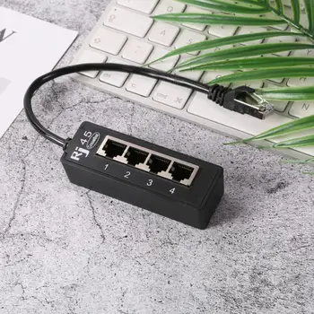 RJ45 1 Mandlige og 4 Kvindelige LAN Ethernet-Stik 4-Port Ethernet-Splitter Kabel Netværk Plug Udvidelse Kabel-Adapter Dropshipping 67205