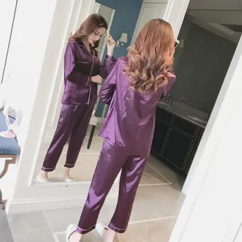 2021 Foråret Kvinders Pyjamas Sæt Luksus Stil, Mode Silke Nattøj Fritid Hjemme-Tøj, Nattøj 6728