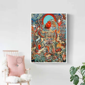 Buddha Thangka-Maleri Tibetanske Indien Kinesisk Religion Dekoration Stil Lærred Print Maleri Plakat Home Decor tableau bilder