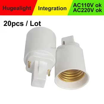 20pcs/masse Lampe Adapter G24 At E27 Sokkel Base Pære Adapter fatning Converter for LED Halogen CFL Lys Holder