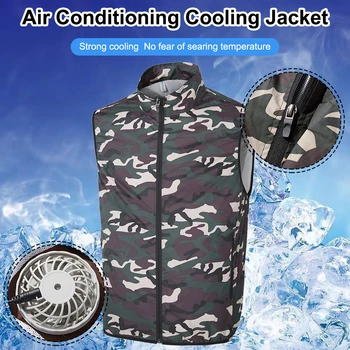 Køling Vest Sommeren Aircondition Cool Frakke med 2 USB-Drevne Ventilatorer, Udendørs solbeskyttelse Vest 67827