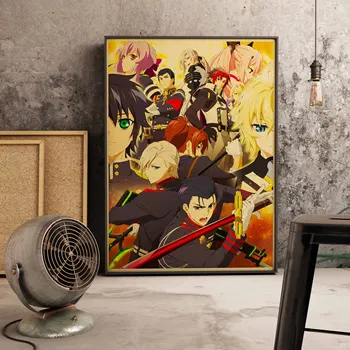 Japansk Fantasi Animationsfilm Seraph I Slutningen Retro Billede Kvalitet Lærred Maleri Plakat Kids Room Living Bar Kunst Hjem Wall Decor 67971