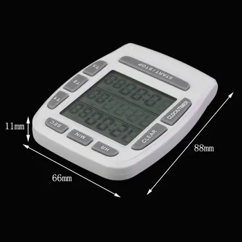 1 Stk Tredobbelt uret Uret køkken Madlavning 3-Linjen Alarm LCD-Digital Tæller Ned hot salg KT001 multi-funktion