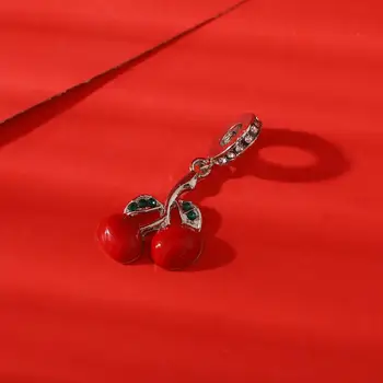 Hot Salg Luksuriøse Emalje Red Cherry Perler Passer Oprindelige Pandora Charms Perler for Kvinder Party Gave DIY Smykker 6897