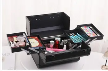 Makeup Organizer Tilfælde Kvinder Kosmetisk Tilfælde Søm Tatoveringer Toiletartikler Tilfælde Cosmetic Bag Makeup Kuffert til Opbevaring Make Up Organizer