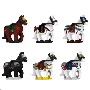6stk Dyrenes Verden Militære Serie Three Kingdoms War Horse MOC Tilbehør byggesten Legetøj Gaver