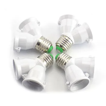 Y-Form E27 til 2 E27 Lampe Pære base dual socket udvide Adapter Stik Splitter Converter for LED Lys Holder Konvertering 2E27 7037