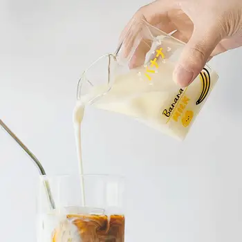Unikt Design Milk Cup Kvadratisk Form Frugt Print Mælk Max Kop Vand til Morgenmad 7038