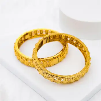 Ethlyn Arabiske Guld Farve Hule Armbånd til Kvinder, Brude Armbånd Bryllup African Party Smykker MY6 7042