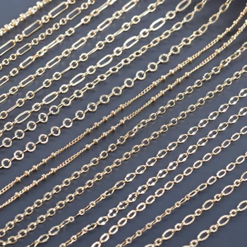 GUFEATHER C227,diy kæde,18k forgyldt kobber,metal,smykker at finde,charms,diy armbånd, halskæde,smykker at gøre,3m/masse