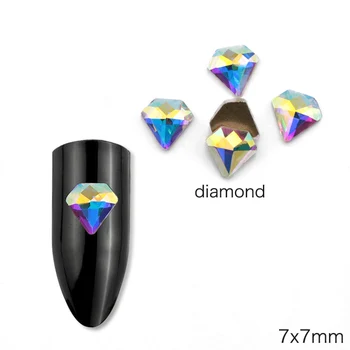 20pcs Krystaller Søm Diamant Sten Strass AB Glas Rhinestones i 3D Negle Art Dekorationer Leverer Smykker