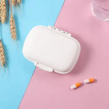 Rejse-Pille Tilfældet Medicin Opbevaring Arrangør Container Stof Tablet Dispenser Uafhængige Gitter Pille Boks 4 Farve