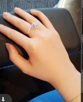 Flot 2CT Runde Strålende Diamant Engagement Ring, Solid 18K Hvide Guld Ring Kvinde, der Elsker at Løfte Fine Smykker 71262