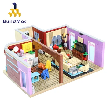 BuildMOC Klassiske TV-Serie Venner Monicas Lejlighed, Hus, Soveværelse, Køkken Model Til Pige Byen byggesten Pædagogisk Legetøj