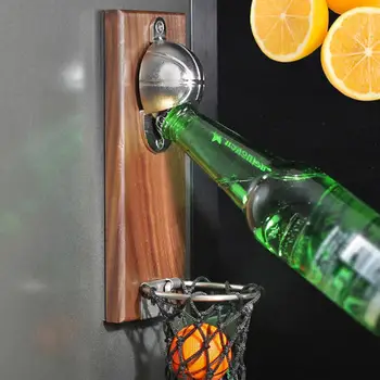 Kreative Basketball Skud Oplukker Med Lomme Vægmonteret Kan Vin, Øl Oplukker-Magnet Til Køkken Gadget Bar Køleskab Værktøjer