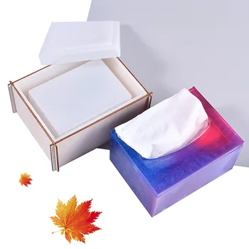 Silikone Harpiks Forme Til Smykker At Gøre Med Papir, Hullet Tissue Box Epoxy Reson Forme Hvid 1 Sæt ( 2 Stk/Sæt)
