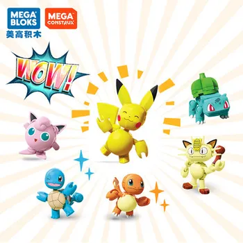 MEGA BLOKS Pokmon Stjernede Fe Bold serie Små partikler byggesten Pikachu Legetøj Løsøre byggesten Blind kasse Legetøj