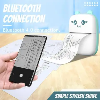 Mini Pocket Termisk Bluetooth-Printer Bærbare Etiket Foto Klistermærke Printeren Søde Kat Styling Trådløs Android IOS Printer