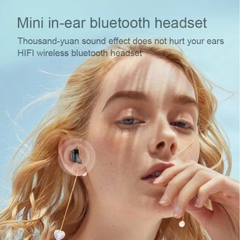 Mini-I-Øret 5.0 HiFi Trådløse hovedtelefoner Trådløst Headset Med Mic Sport Earbuds Håndfri Stereo Lyd Hovedtelefoner til telefonen alle 73229